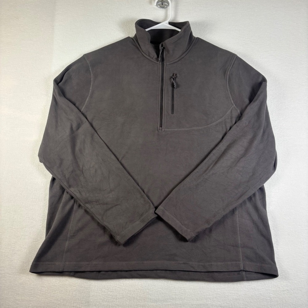 Berkley Jensen Mens XXL Gray Quarter Zip Fleece Pullover Chest‎ Pocket BJF25T27